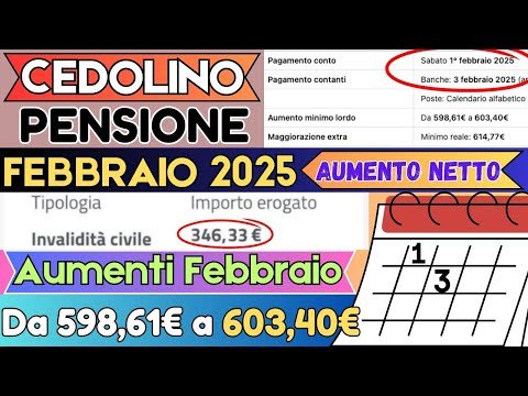 💰 CEDOLINO Pensione Febbraio 2025: AUMENTI NETTI e NUOVA IRPEF! Data di Pagamento Inps💡