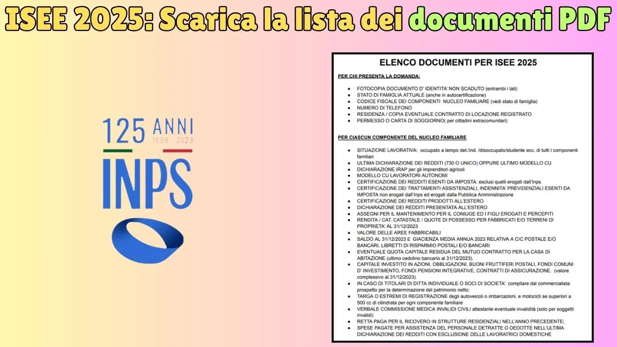 ISEE 2025: Scarica la lista dei documenti PDF