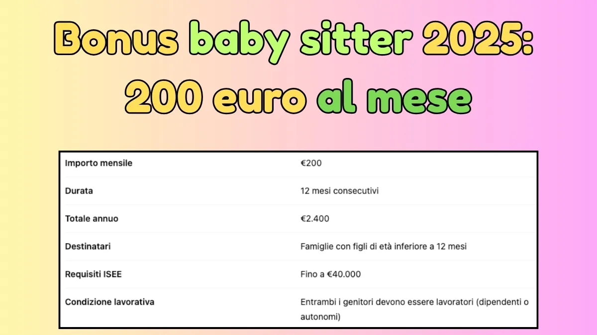 Bonus baby sitter 2025